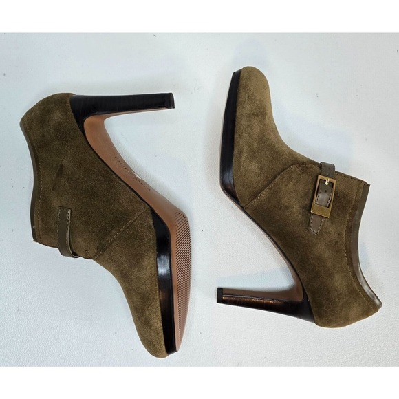 Franco Sarto Sabelle High Heel KHAKI Brown Suede Ankle Booties size 8 M - Picture 6 of 9